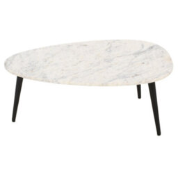 Worcester Ruby Coffee Table With White Marble Top & Metal Legs - thumbnail 4