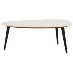 Worcester Ruby Coffee Table With White Marble Top & Metal Legs - thumbnail 3
