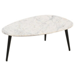 Worcester Ruby Coffee Table With White Marble Top & Metal Legs - thumbnail 2
