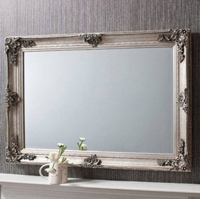 Mirroroutlet Davenport Silver Ornate Flourish Large Wall Mirror 110 X 79Cm - image 1