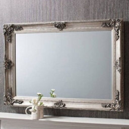 Mirroroutlet Davenport Silver Ornate Flourish Large Wall Mirror 110 X 79Cm - thumbnail 1