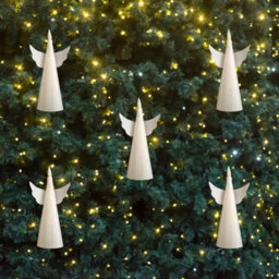 Samuel Alexander Set Of 5 16Cm Battery Operated Floating Christmas Angel Candles With Warm White Leds - thumbnail 4