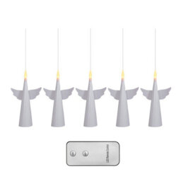Samuel Alexander Set Of 5 16Cm Battery Operated Floating Christmas Angel Candles With Warm White Leds - thumbnail 9