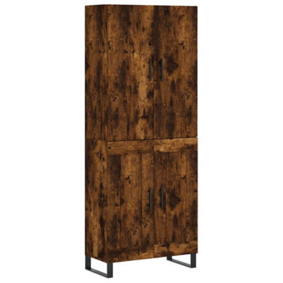 Berkfield Elegant Highboard Smoked Oak 69.5X34X180 Cm Engineered Wood - image 1