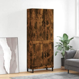 Berkfield Elegant Highboard Smoked Oak 69.5X34X180 Cm Engineered Wood - thumbnail 2