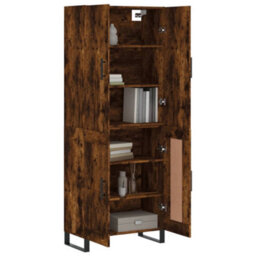 Berkfield Elegant Highboard Smoked Oak 69.5X34X180 Cm Engineered Wood - thumbnail 3