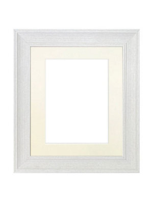 Frames By Post Scandi Limed White Frame With Ivory Mount For Image Size A4 - image 1