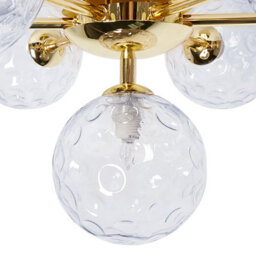 Beliani Seven-Light Ceiling Chandelier - Blue And Gold Hand-Finished Glass, Iron - Modern Glam (W52 X D52 X H28Cm) - thumbnail 8