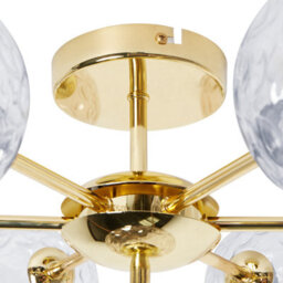 Beliani Seven-Light Ceiling Chandelier - Blue And Gold Hand-Finished Glass, Iron - Modern Glam (W52 X D52 X H28Cm) - thumbnail 6