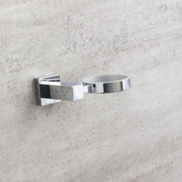 Plum&clay Tate Wall Mounted Chrome Toothbrush Holder With Ceramic Tumbler - thumbnail 3