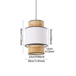Darphe Nordic Style Fabric Rattan Pendant Light E27 - thumbnail 7