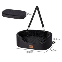 Skylos Dog Car Seat Large Car Dog Bed,10Cm Raised Plush Black - thumbnail 4