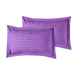 Casabella Satin Stripe Duvet Cover Sets, Single Purple Bedding With Satin Stripes, Single Duvet Set & Pillowcases - thumbnail 6