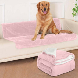 Ameha Sherpa Fleece Blanket Soft Thick & Warm Reversible Throw For Sofa, Bed & Travel Pink Super King 230X270Cm - thumbnail 6