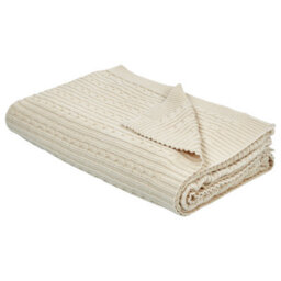 Beliani Blanket Anamur Cotton 110 X 180 Cm Beige
