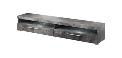 Arte Sleek Schiefer India 40 Tv Cabinet, 2 Pull-Down Doors, Open Shelves, Optional Led, H350mm W2000mm D400mm - image 1