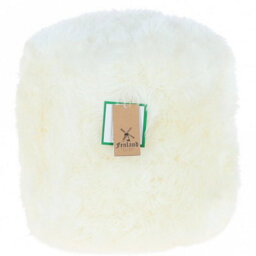 Fenland Sheepskin Fenland Real Sheepskin Pouffe Stool, Cozy, Plush And Handmade - Ivory (H) 35Cm (Diameter) 35Cm