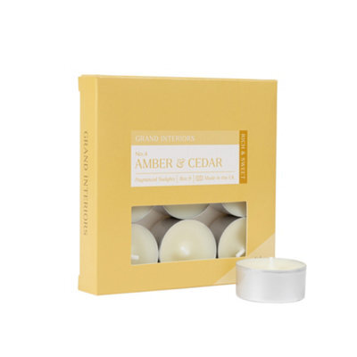 Wax Lyrical Amber & Cedar Small Tea Lights, Pack Of 9 - image 1