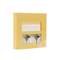 Wax Lyrical Amber & Cedar Small Tea Lights, Pack Of 9 - thumbnail 2