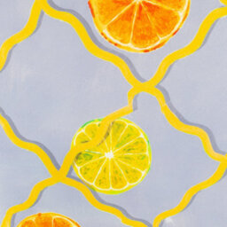 Wylder Citrus Trellis Outdoor Polyester Filled Cushion, Blue, 45 X 45Cm - thumbnail 5