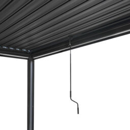 MonsterShop Metal Pergola 3M X 3M Anthracite Grey With Led Lights & 2 Side Panels - thumbnail 7