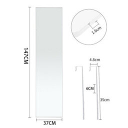 Living And Home White Rectangular Framed Full Length Mirror Dressing Mirror Wall Mounted Or Over Door 37 X 147 Cm - thumbnail 5