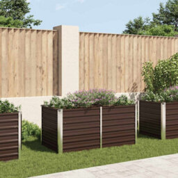 Berkfield Durable Raised Garden Bed Brown 160X80X77 Cm Galvanised Steel - thumbnail 2