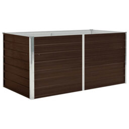 Berkfield Durable Raised Garden Bed Brown 160X80X77 Cm Galvanised Steel - thumbnail 1