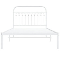 Berkfield Metal Bed Frame Without Mattress With Headboard White 107X203Cm - thumbnail 4