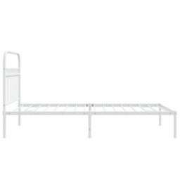 Berkfield Metal Bed Frame Without Mattress With Headboard White 107X203Cm - thumbnail 5