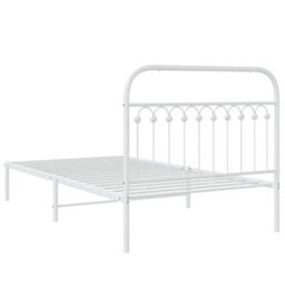 Berkfield Metal Bed Frame Without Mattress With Headboard White 107X203Cm - thumbnail 6