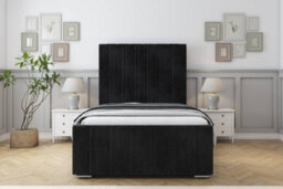 "Sloomy Radcliffe Black Naples Bed Frame With Mattress With 50"" Upholstered Headboard 2'6 Small Single" - thumbnail 1