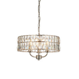 Luminosa Lighting Luminosa Clifton 3 Light Multi Arm Lamp Ceiling Pendant Bright Nickel - thumbnail 1