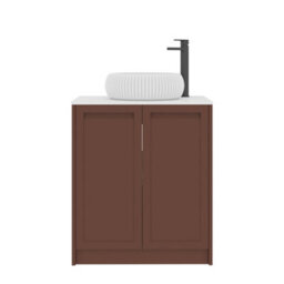 Royal Bathrooms Royal Bathroom Elmore 700mm Terracotta Clay Freestanding Bathroom Vanity Unit 2 Door Plain White Worktop With Milan Basin - thumbnail 7