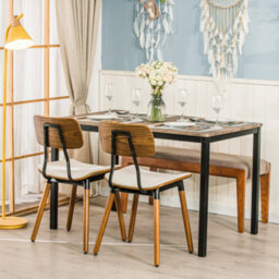 Nordlys Set Of 2 Wood And Beige Velvet Dining Chairs Modern Design Style Dining Room - thumbnail 5
