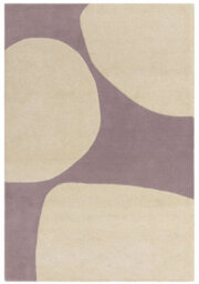 Cream Purple Handmade Abstract 9mm Thick Stain-Resistant Rug For Bedroom, Dining Room, Wool Area Rug-160Cm X 230Cm - thumbnail 7