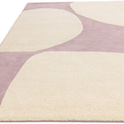 Cream Purple Handmade Abstract 9mm Thick Stain-Resistant Rug For Bedroom, Dining Room, Wool Area Rug-160Cm X 230Cm - thumbnail 3