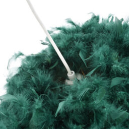 Happy Homewares Contemporary And Unique Large Green Real Feather Decorated Pendant Light Shade - thumbnail 4