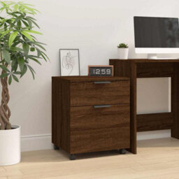 Walplus Mobile File Cabinet With Wheels Brown Oak 45X38X54 Cm Engineered Wood - thumbnail 1