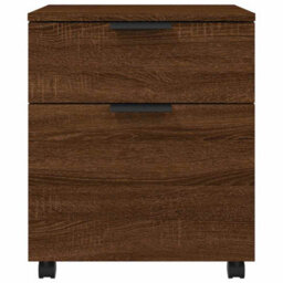 Walplus Mobile File Cabinet With Wheels Brown Oak 45X38X54 Cm Engineered Wood - thumbnail 3