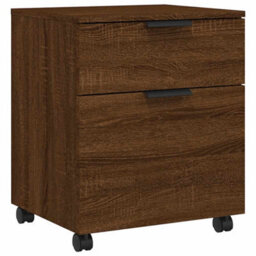 Walplus Mobile File Cabinet With Wheels Brown Oak 45X38X54 Cm Engineered Wood - thumbnail 2