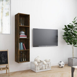 Berkfield Book Cabinet/tv Cabinet Smoked Oak 143X30X36Cm Engineered Wood - thumbnail 3