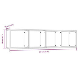 Berkfield Book Cabinet/tv Cabinet Smoked Oak 143X30X36Cm Engineered Wood - thumbnail 8