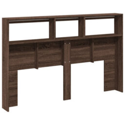 Berkfield Headboard Cabinet With Led Brown Oak 160X17X102 Cm - thumbnail 8
