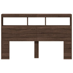 Berkfield Headboard Cabinet With Led Brown Oak 160X17X102 Cm - thumbnail 6
