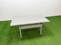 Fimous Rattan Garden Furniture Set With Rectangular Dining Table And Dining Chairs 4 Seater Light Grey Mixed - thumbnail 5