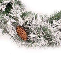Best Artificial 9Ft Frosted Luxury Decorated Colorado Christmas Garland With Pine Cones Bannister Staircase Fireplace - thumbnail 2