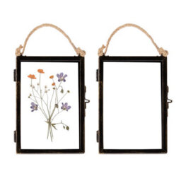 "Nicola Spring 2X Hanging Metal Photo Frames - 4"" X 6"" - Black - Picture Frame Wall Mounted Frame With Rope"