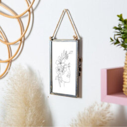 "Nicola Spring 2X Hanging Metal Photo Frames - 4"" X 6"" - Black - Picture Frame Wall Mounted Frame With Rope" - thumbnail 7
