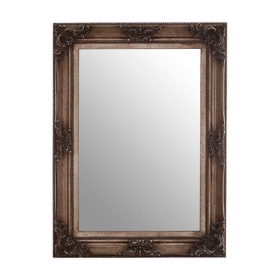 Orsina Carved Frame Antique Bronze Wall Mirror, Full Size Traditional Mirror, Weathered Bronze Decorative Mirror - image 1